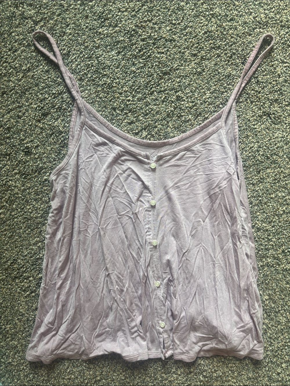 Light Mauve Button-Front Women's Tank Top